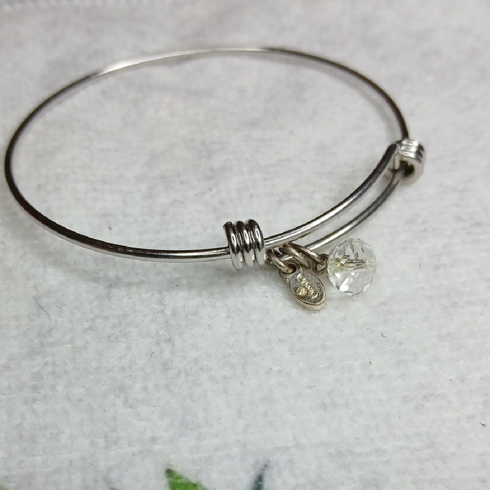 Disney Silver Toned Adjustable Charm Bangle Bracelet